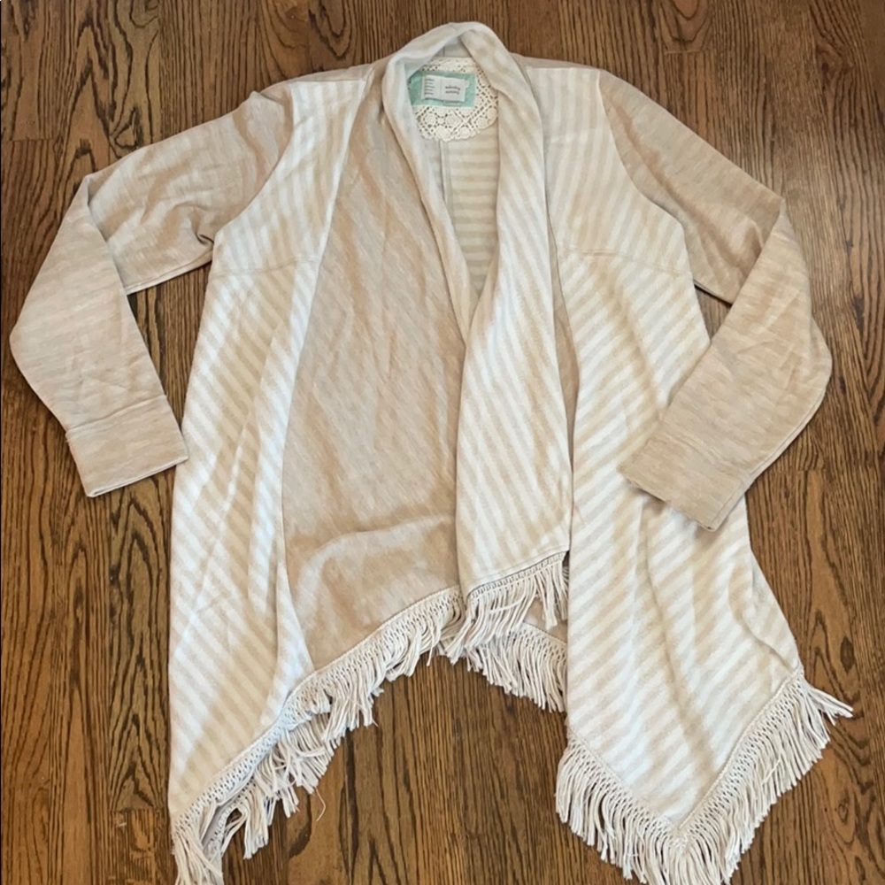Saturday Sunday Fleece Cardigan with Fringe